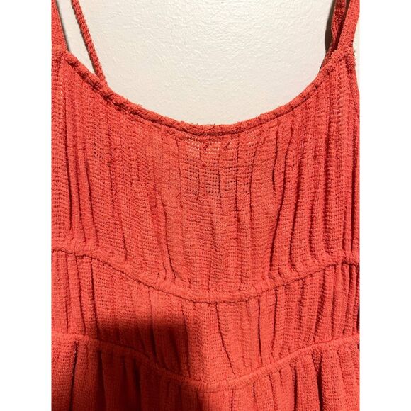 NWT Urban Outfitters Orange Gauze Tie Strap Wide Leg Jumpsuit 100% Cotton Small - Picture 10 of 11